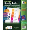 Dividers|Avery Ready Index Table of Contents EcoFriendly Paper Dividers, 1-5 Tabs, Multicolor, 3 Sets/Pack (11080)