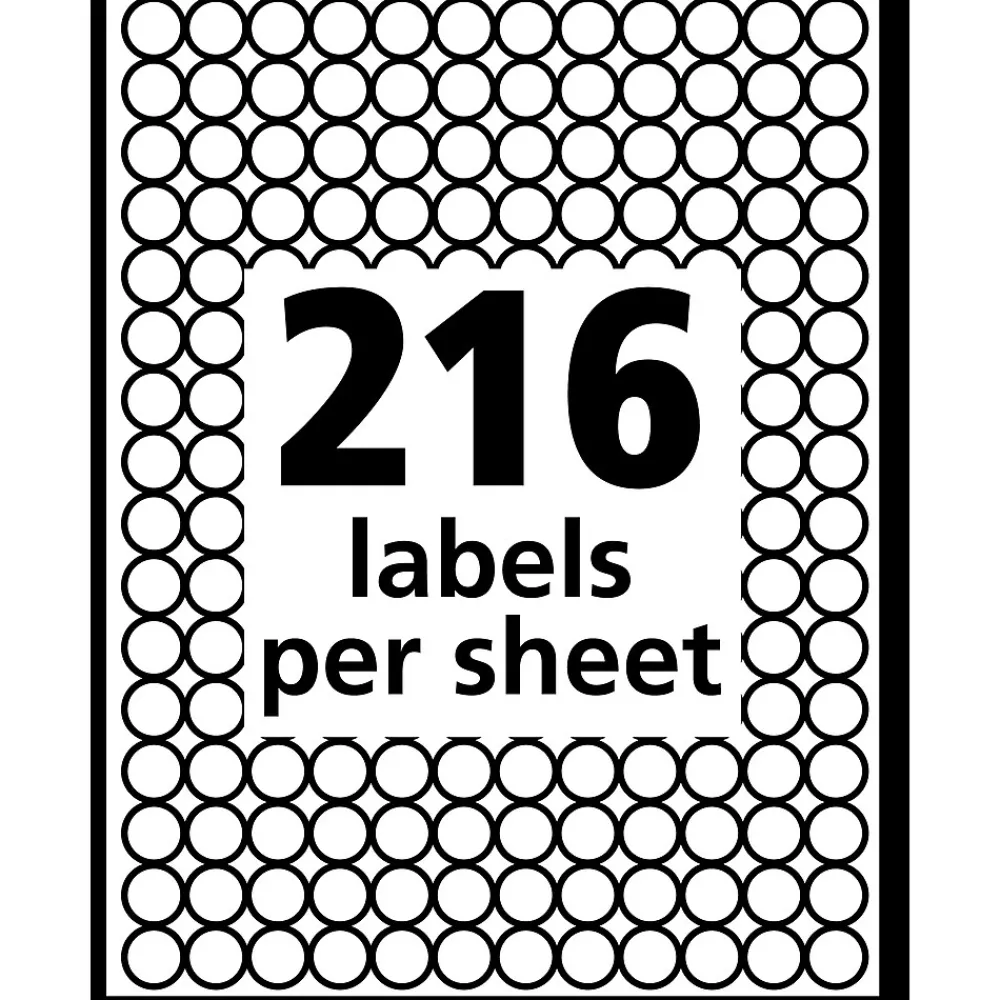 Labels|Avery See-Through Color Coding Labels, 1/4" Diameter, Translucent Assorted Colors, 864 Labels/Pack (5796)