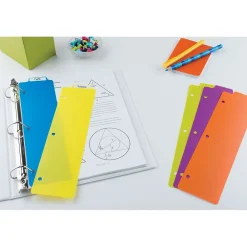 Dividers|Avery Snap-In Plastic Bookmark Dividers, Assorted Colors with White Labels, Set of 5 (24908)