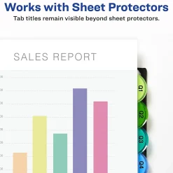 Dividers|Avery Style Edge Insertable Plastic Dividers with Pocket, 8 Tabs, Multicolor (11293)