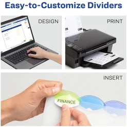 Dividers|Avery Style Edge Insertable Plastic Dividers with Pocket, 5 Tabs, Multicolor (11292)