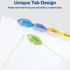 Dividers|Avery Style Edge Insertable Plastic Dividers with Pocket, 5 Tabs, Multicolor (11292)