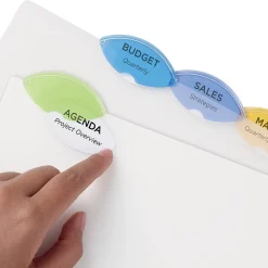 Dividers|Avery Style Edge Insertable Plastic Dividers, 5-Tab, Assorted, 120/Carton