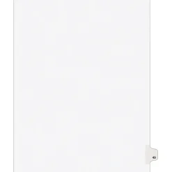 Dividers|Avery Style Pre-Printed Divider, #49-Tab, White, 25/Pack (01049)