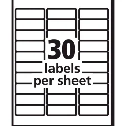 Sale Avery Sure Feed Inkjet Address Labels, 1" x 2-5/8", White, 600 Labels/Pack (8250)