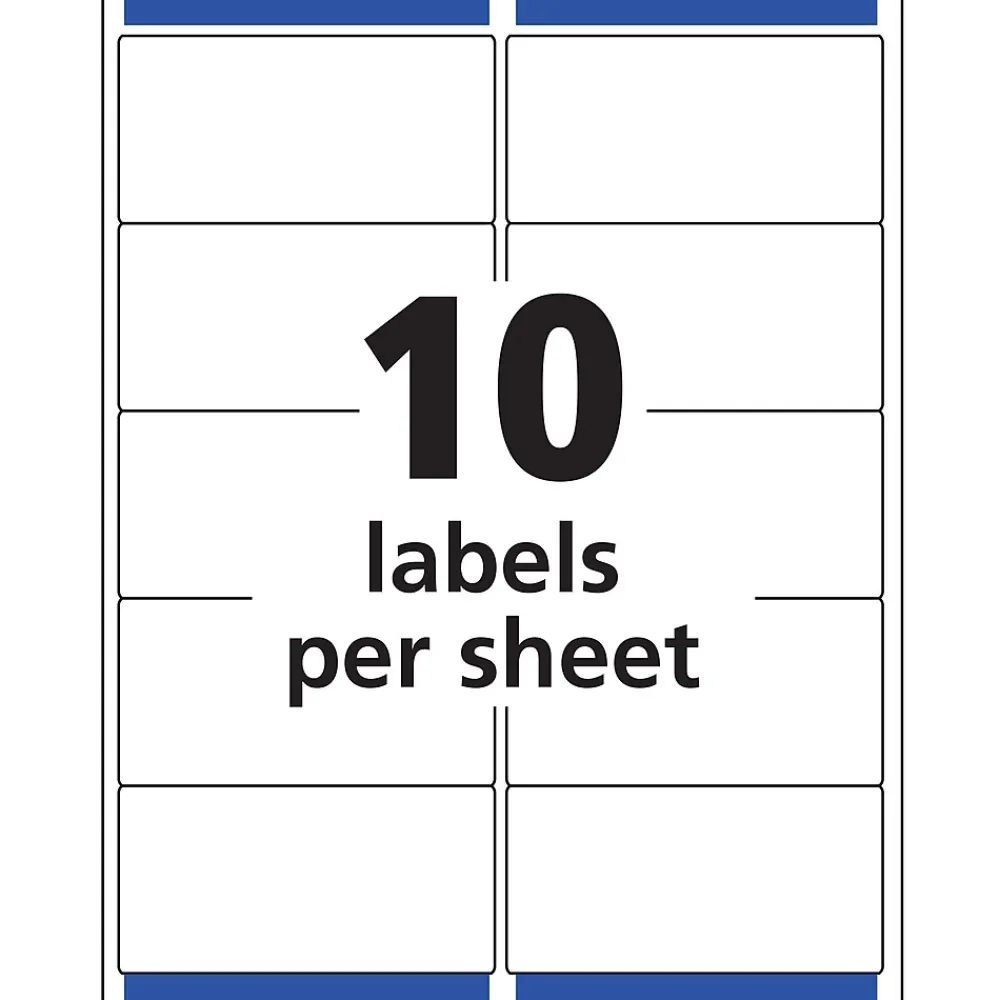Clearance Avery Sure Feed Inkjet Shipping Labels, 2" x 4", Clear, 10 Labels/Sheet, 100 Labels/Pack (18663)