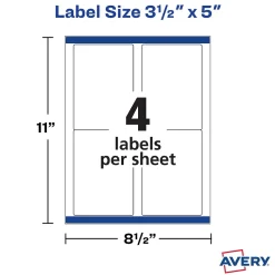 Best Avery Sure Feed Laser/Inkjet Shipping Labels, 3-1/2