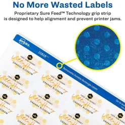 Labels|Avery Sure Feed Laser/Inkjet Durable Labels, 1.25