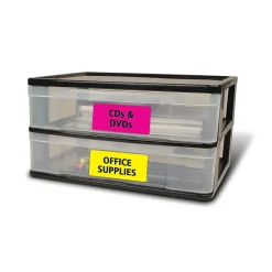 Labels|Avery Sure Feed Laser/Inkjet ID Labels, 2 x 4, Assorted Neon, 120 Labels/Pack (6481)