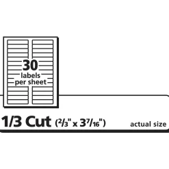 Labels|Avery Sure Feed Laser/Inkjet File Folder Labels, 2/3
