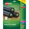 Labels|Avery Sure Feed Laser/Inkjet Print-to-the-Edge Labels, 1-5/8" Dia, Glossy Clear, 500 Labels/Pack (6582)