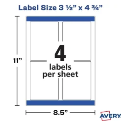 Labels|Avery Sure Feed Laser/Inkjet Durable Print-to-the-Edge Labels, 3.5