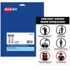 Avery Surface Safe "Prevent Germs from Spreading" Preprinted Wall Decals, 7" x 10", White/Black, 5/Pack (83174)