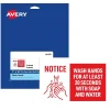 Avery Surface Safe "Wash Hands" Preprinted Wall Decals, 7" x 10", White/Red, 5/Pack (83175)