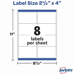 Online Avery TrueBlock Laser Shipping Labels, 2-1/2