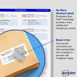 Outlet Avery TrueBlock Laser Shipping Labels, 3-1/2" x 5", White, 400 Labels/Box (5168)