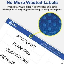 Labels|Avery TrueBlock Laser/Inkjet File Folder Labels, 2/3