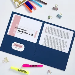 Pocket Folders|Avery Two-Pocket Folders, Dark Blue, 25/Box (47985)