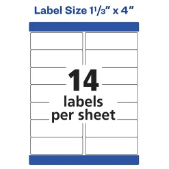 Online Avery Waterproof Laser Address Labels, 1-1/3
