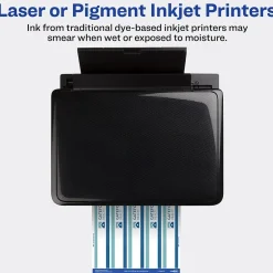 Labels|Avery Waterproof Laser/ Inkjet Wraparound Labels, 1.25" x 9.75", White, 40 Labels/Pack (22845)