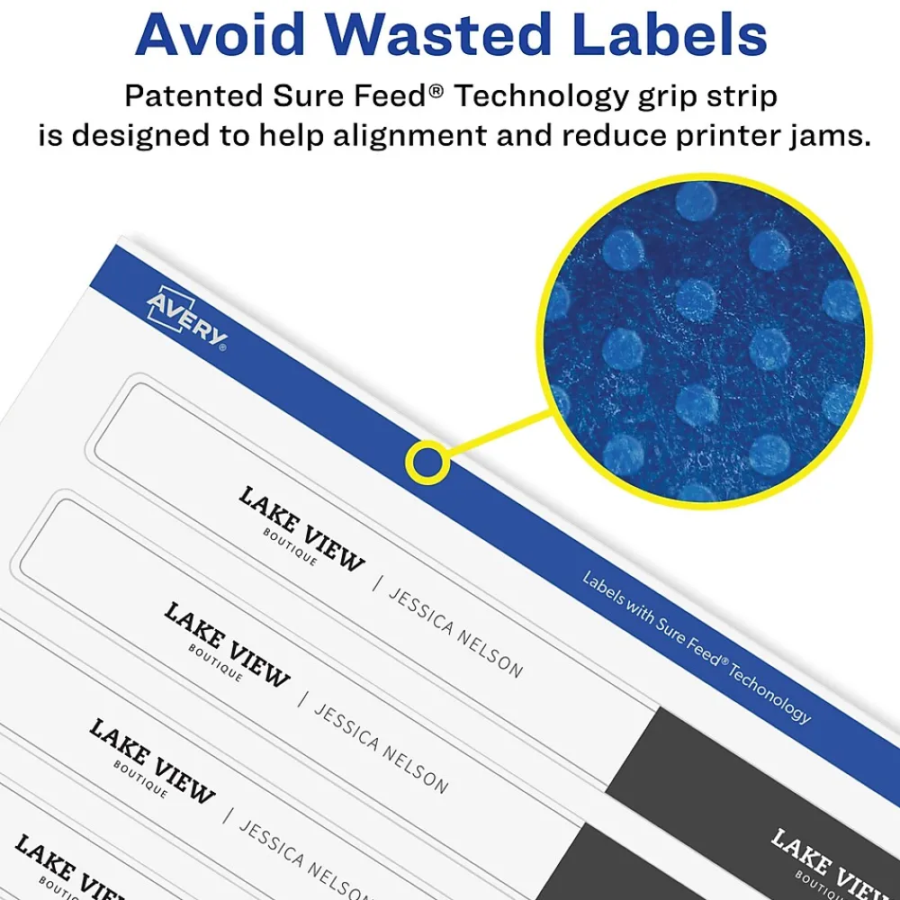 Labels|Avery Waterproof Laser/ Inkjet Wraparound Labels, 1.25" x 9.75", White, 40 Labels/Pack (22845)
