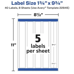 Labels|Avery Waterproof Laser/ Inkjet Wraparound Labels, 1.25