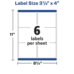 Best Avery Waterproof Laser Shipping Labels, 3-1/3