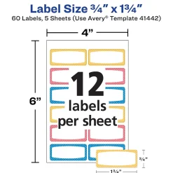 Labels|Avery Water-Resistant Laser/Inkjet ID Labels on 4