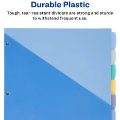 Dividers|Avery Write & Erase Pocket Plastic Dividers, 8 Tabs, Multicolor (16177)