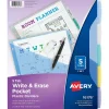 Dividers|Avery Write & Erase Pocket Plastic Dividers, 5 Tabs, Multicolor (16176)