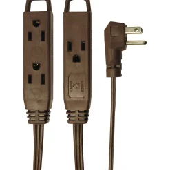 Axis 8' Extension Cord, 3-Outlet, Brown (KIT45504)