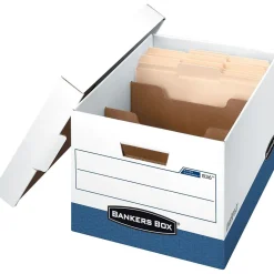 File Storage|Bankers Box® File Storage Box, Letter/Legal Size, White, 10"Hx12"Wx15"D, 12/Carton