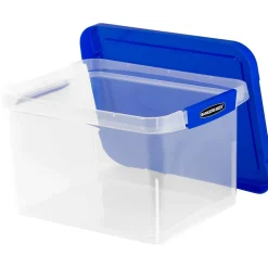 File Storage|Bankers Box® Bankers Box Heavy Duty Locking File Totes, Letter/Legal Size, Blue/Clear (0086201)