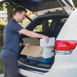 File Storage|Bankers Box® Bankers Box Heavy-Duty Corrugated File Storage Boxes, String & Button, Legal Size, White/Blue, 12/Carton (00012)