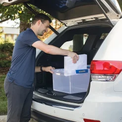 File Storage|Bankers Box® Bankers Box Heavy-Duty Latch Lid Plastic File Box, Letter Size, Blue/Clear, Each (86101)