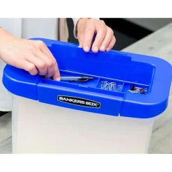 File Storage|Bankers Box® Bankers Box Heavy-Duty Plastic Portable File Storage Box, Letter Size, Blue/Clear (0086301)