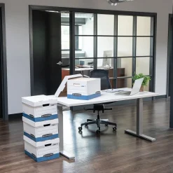 File Storage|Bankers Box® Bankers Box Medium-Duty Corrugated File Storage Boxes, Lift-Off Lid, Letter Size, White/Blue, 20/Carton (0070110)