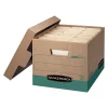 File Storage|Bankers Box® R-Kive Heavy-Duty Recycled File Storage Boxes, Lift-Off Lid, Letter/Legal Size, Brown, 12/Carton (12775)