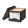 File Storage|Bankers Box® Bankers Box R-Kive® Heavy-Duty FastFold File Storage Boxes, Lift-Off Lid, Letter/Legal Size, Woodgrain, 4/Pack (0072506)