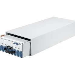File Storage|Bankers Box® Bankers Box Stor/Drawer Steel Plus Storage Drawers, White/Blue, 12/Ct (00306)