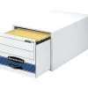 File Storage|Bankers Box® Bankers Box Stor/Drawer Steel Plus File Drawers, Letter Size, White/Blue, 6/Carton (00311)