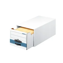 File Storage|Bankers Box® Bankers Box Stor/Drawer Steel File Storage Drawers, Legal Size, White/Blue, 6/Carton (00312)
