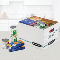 File Storage|Bankers Box® Bankers Box Stor/File 60% Recycled Corrugated File Box Lift Off Lid, Letter/Legal Size, White/Blue, 20/Pack (0070333)