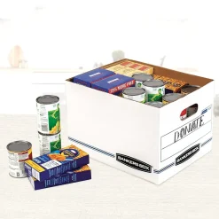 File Storage|Bankers Box® Bankers Box Stor/File 60% Recycled Corrugated File Box Lift Off Lid, Letter/Legal Size, White/Blue, 6/Pack (57036-04)