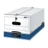 File Storage|Bankers Box® Bankers Box Stor/File Medium-Duty FastFold File Storage Boxes, String & Button, Letter Size, White/Blue, 12/Carton (00704)