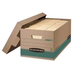 File Storage|Bankers Box® Bankers Box Stor/File Medium-Duty File Storage Boxes, Lift-Off Lid, Letter Size, Brown, 12/Carton (1270101)