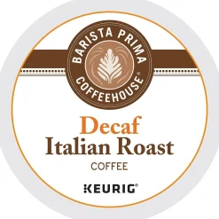 Barista Prima Decaf Italian Roast Coffee, Keurig K-Cup Pod, Dark, 96/Carton (6624CT)