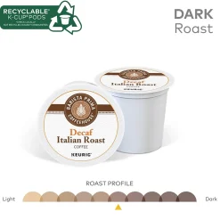 Barista Prima Decaf Italian Roast Coffee, Keurig K-Cup Pod, Dark, 96/Carton (6624CT)