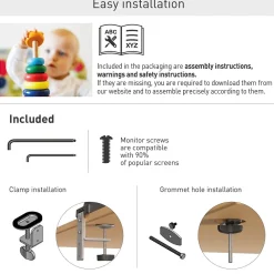 Outlet Barkan Adjustable Dual Arms, Up to 32