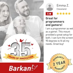 Outlet Barkan Adjustable Dual Arms, Up to 32